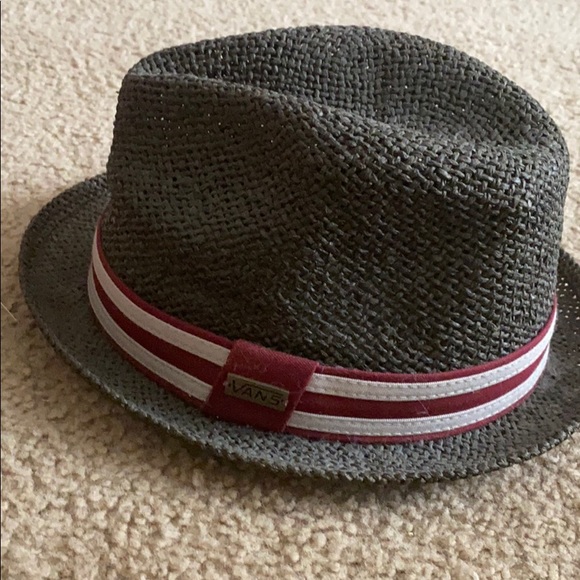Vans Other - Men’s gray maroon straw vans fedora hat